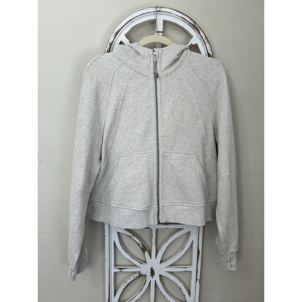 Lululemon Hoodie Womens Size M/L Scuba Full Zip Oversized Cropped Gray